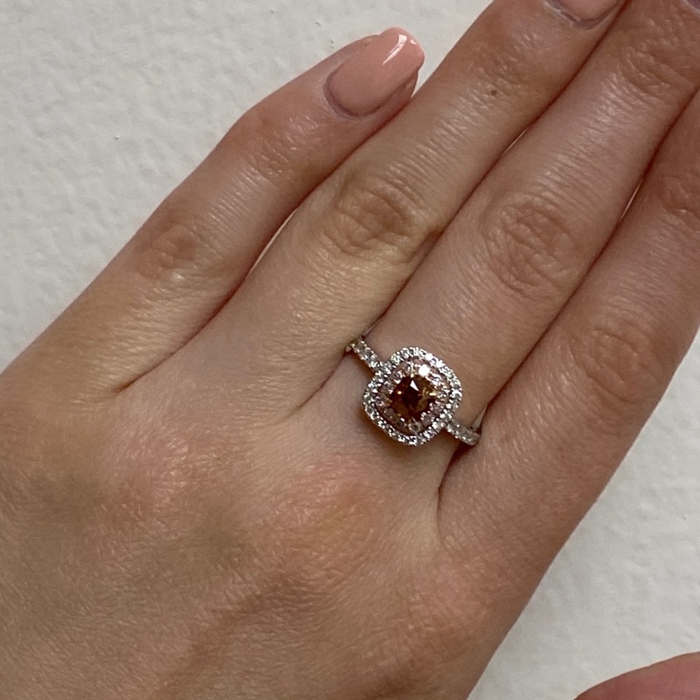 Orangey yellow diamond ring